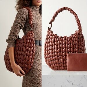 Chloé | NWT Wooden C Large Woven Leather Shoulder bag w/Pouch